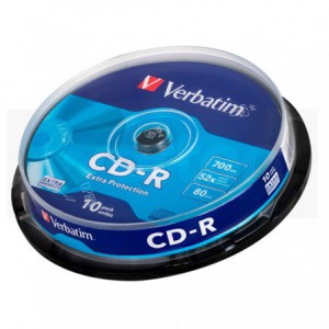 CD-ROM VERBATIM DATALIFE 52X 700MB TARRINA 10 UNIDADES EXTRA