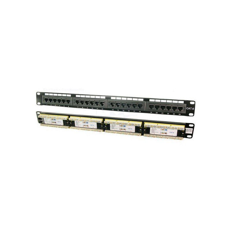 PATCH PANEL 19" PARA 24 PUERTOS CAT/6 UTP 