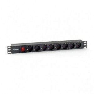 REGLETA 8 TOMAS 19" PARA RACK 1U 16A 1.80M