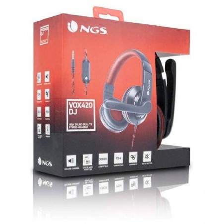 AURICULARES NGS VOX420DJ MICRÓFONO JACK NEG/ROJO