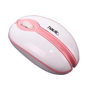 RATON HAVIT HV-MS316 BLANCO/ROSA USB