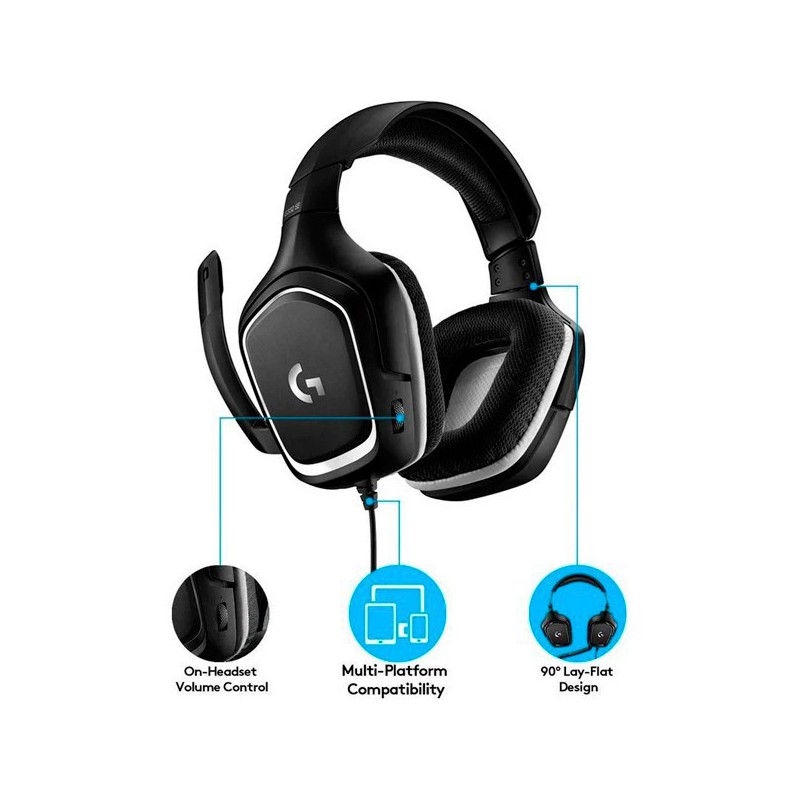 AURICULARES LOGITECH GAMING CON MICRO G332 NEGRO/ BLANCO
