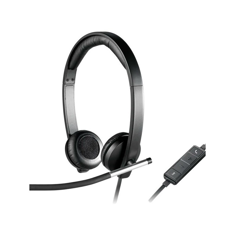 AURICULAR LOGITECH H650E MICRÓFONO USB NEGROS