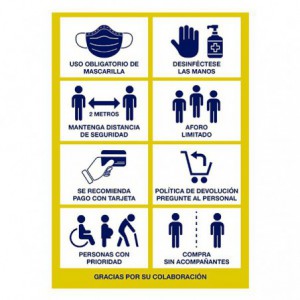 ETIQUETA 42 X 30 RECOMENDACIONES COVID  1 UND 