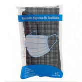 MASCARILLAS HIGIENICAS ADULTOS CUADROS NEGRO/BLANCO PAQ10UND