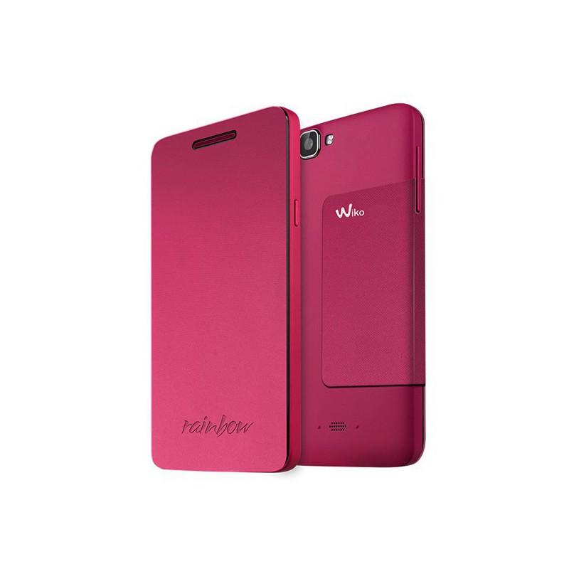 FUNDA WIKO CON TAPA RAINBOW FUCSIA 
