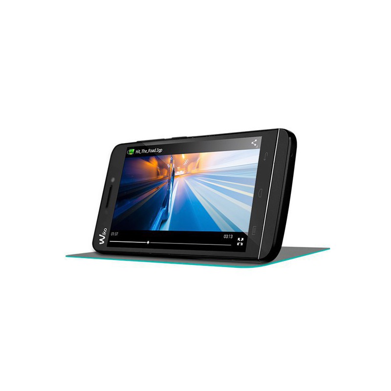 FUNDA WIKO CON TAPA WAX NEGRO