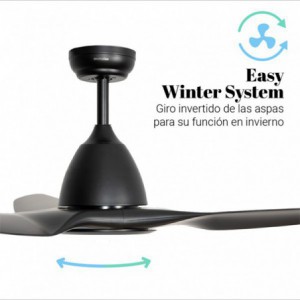 VENTILADOR DE TECHO ALISIOS NEGRO CON LUZ LED 163CM