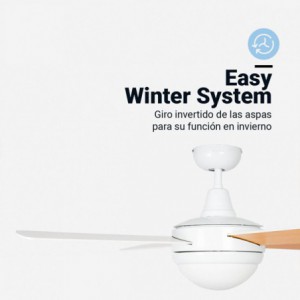 VENTILADOR DE TECHO SIROCO BLANCO-MARRÓN 4 ASPAS 106 CM