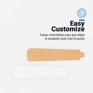 VENTILADOR DE TECHO SIROCO BLANCO-MARRÓN 4 ASPAS 106 CM
