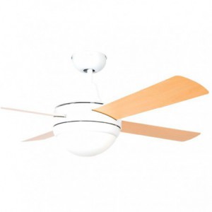 VENTILADOR DE TECHO SIROCO BLANCO-MARRÓN 4 ASPAS 132 CM
