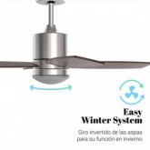 VENTILADOR DE TECHO MIDI INOX-NEGRO MOTOR DC 106 CM
