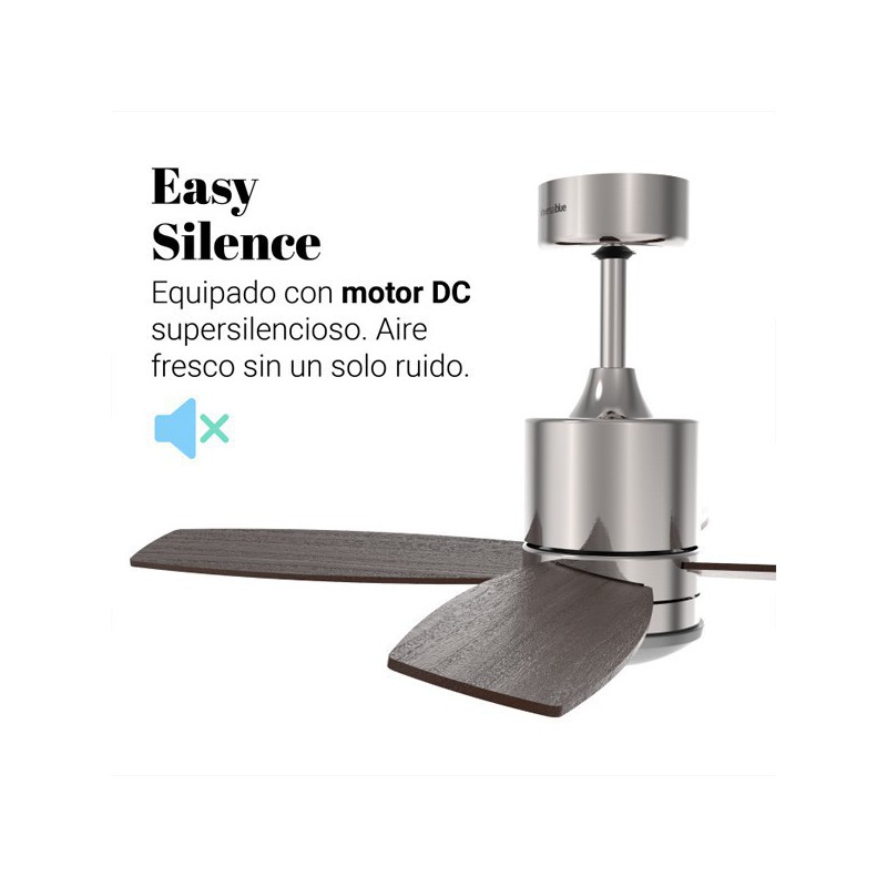 VENTILADOR DE TECHO MIDI INOX-NEGRO MOTOR DC 122 CM