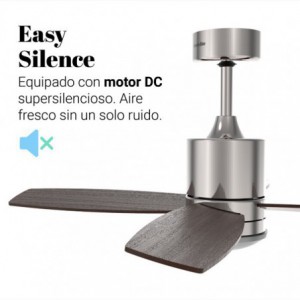 VENTILADOR DE TECHO MIDI INOX-NEGRO MOTOR DC 122 CM