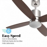VENTILADOR DE TECHO MIDI INOX-NEGRO MOTOR DC 122 CM