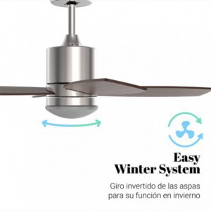 VENTILADOR DE TECHO MIDI INOX-NEGRO MOTOR DC 122 CM