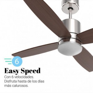VENTILADOR DE TECHO MIDI INOX-NEGRO MOTOR DC 122 CM