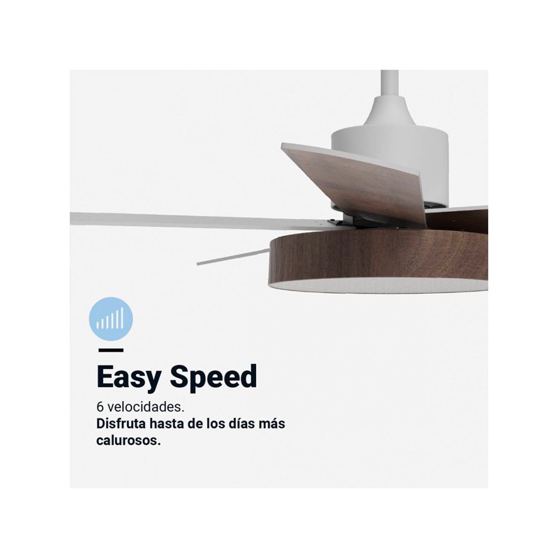 VENTILADOR DE TECHO LEVANTE 4048W BLANCO Y MADERA 122 CM