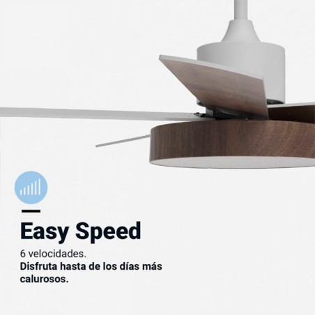 VENTILADOR DE TECHO LEVANTE 4048W BLANCO Y MADERA 122 CM