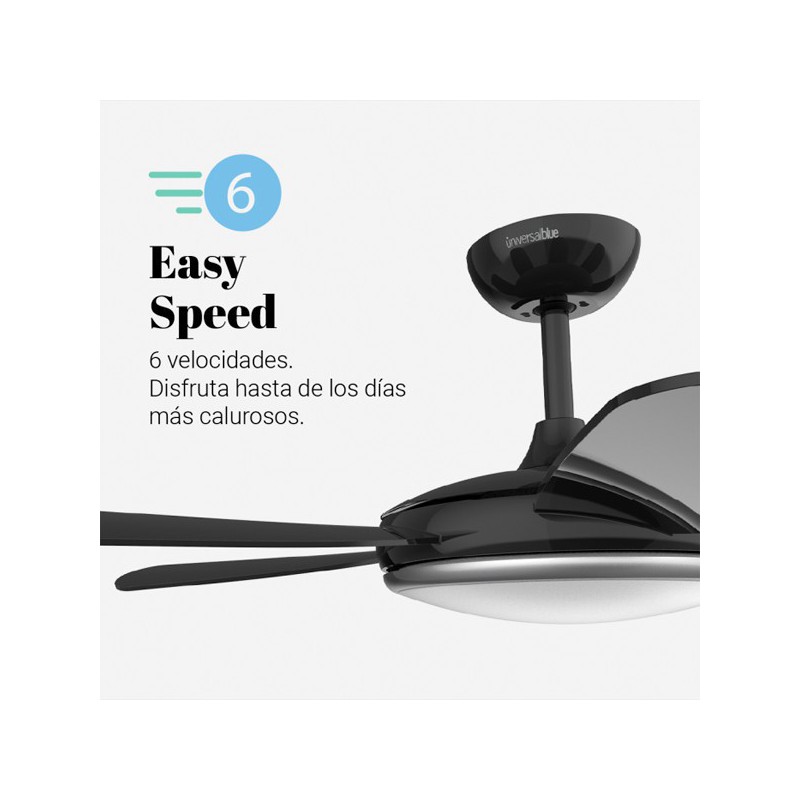 VENTILADOR DE TECHO IBE 4042  NEGRO 106 CM
