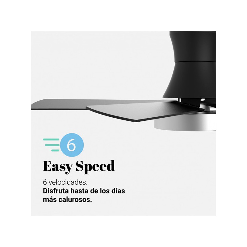 VENTILADOR DE TECHO SHAMAL 4048 NEGRO E INOX 122 CM