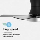 VENTILADOR DE TECHO SHAMAL 4048 NEGRO E INOX 122 CM