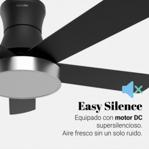 VENTILADOR DE TECHO SHAMAL 4048 NEGRO E INOX 122 CM