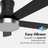 VENTILADOR DE TECHO SHAMAL 4048 NEGRO E INOX 122 CM