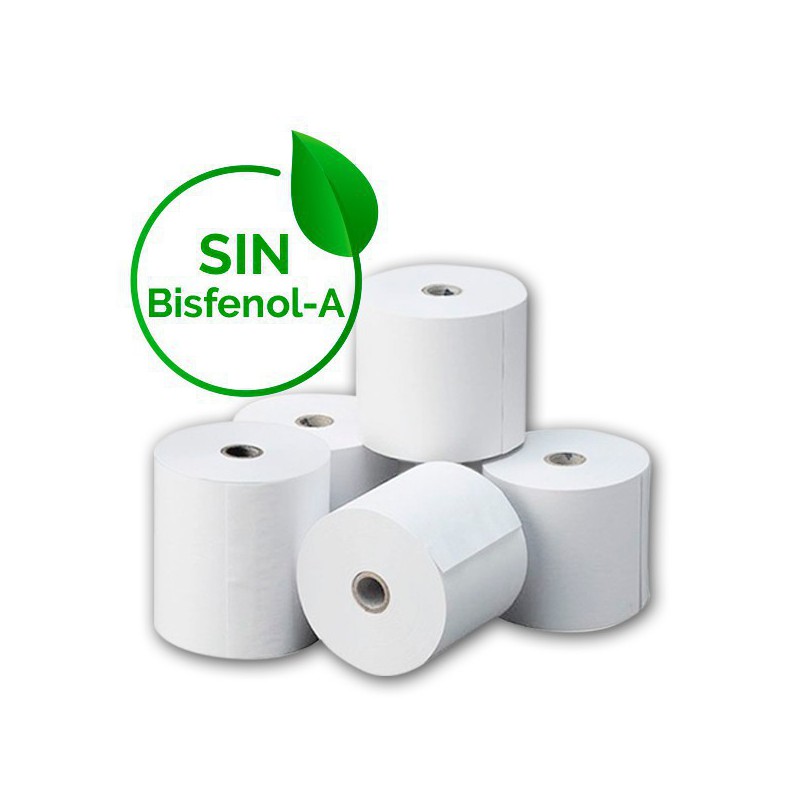 ROLLO TERMICO 80X80MM SIN BISFENOL A 65GR C/50