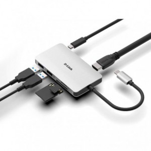 HUB USB D-LINK TIPO C 3.0 2USB/1 THU 3/1 HDMI/1 LECTOR SD