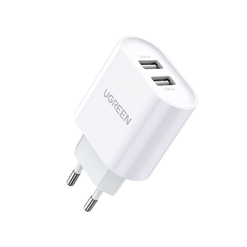 CARGADOR DE PARED DUAL ENTRADA USB 3.4 A EU UGREEN BLANCO