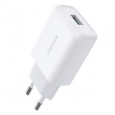 CARGADOR DE PARED 18W ENTRADA USB A QC3.0-UGREEN BLANCO