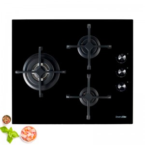 ENCIMERA DE GAS MAIA B-PLUS 5062 3 FUEGOS CRISTAL NEGRO