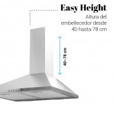 CAMPANA PIRAMIDAL EVEREST 2060 INOX 60 CM