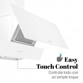 CAMPANA ESTELA 2090W CRISTAL BLANCO 90 CM