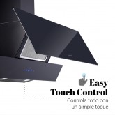 CAMPANA ESTELA 2090B CRISTAL NEGRO 90 CM