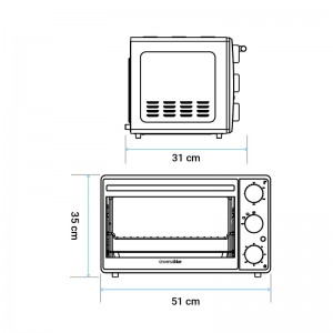 MINI HORNO HEALTHYBAKE 28 LITROS 1500W FULL BLACK