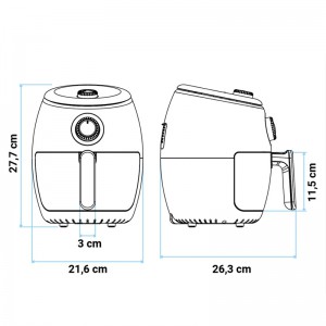 FREIDORA DE AIRE AIR C. 5002B 2 LITROS COLOR NEGRO