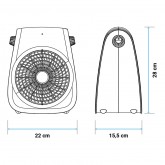 TERMOVENTILADOR BABARO 4020W VERTICAL 2000W NEGRO