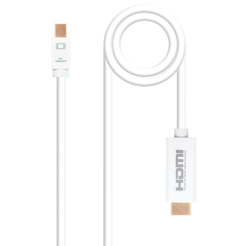 CABLE NANOCABLE MINI DISPLAYPORT MACHO HDMI MACHO 2MT BLANCO