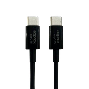CABLE APPROX USB TIPO C A USB TIPO C PD30W NEGRO APPC55