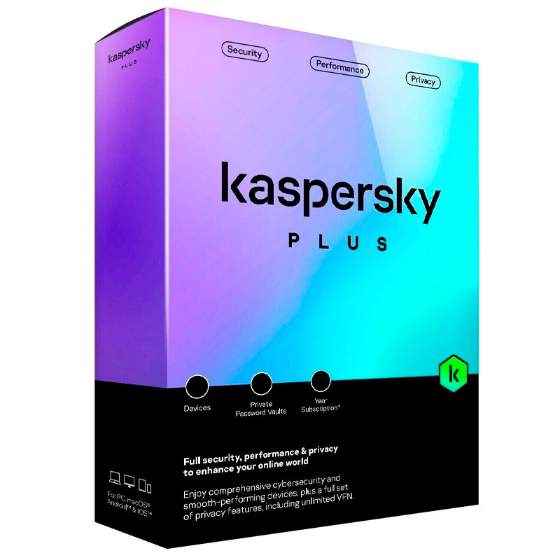SOFT.KASPERSKY ELEC.ANTIV.PLUS.3 US.2 CUENTAS KPM 1 AÑO