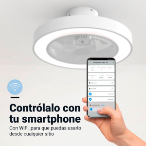 VENTILADOR DE TECHO TIPO BOX COLOR BLANCO 50CM WIFI