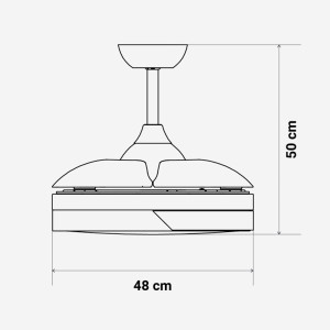 *VENTILADOR TECHO ASPAS RETRACTILES BLANCO/MADERA 106CM WIFI