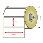 ROLLO ETIQUETAS 62X29 (DIAM. 70MM) 800 ETIQ/ROLLO-PACK 6