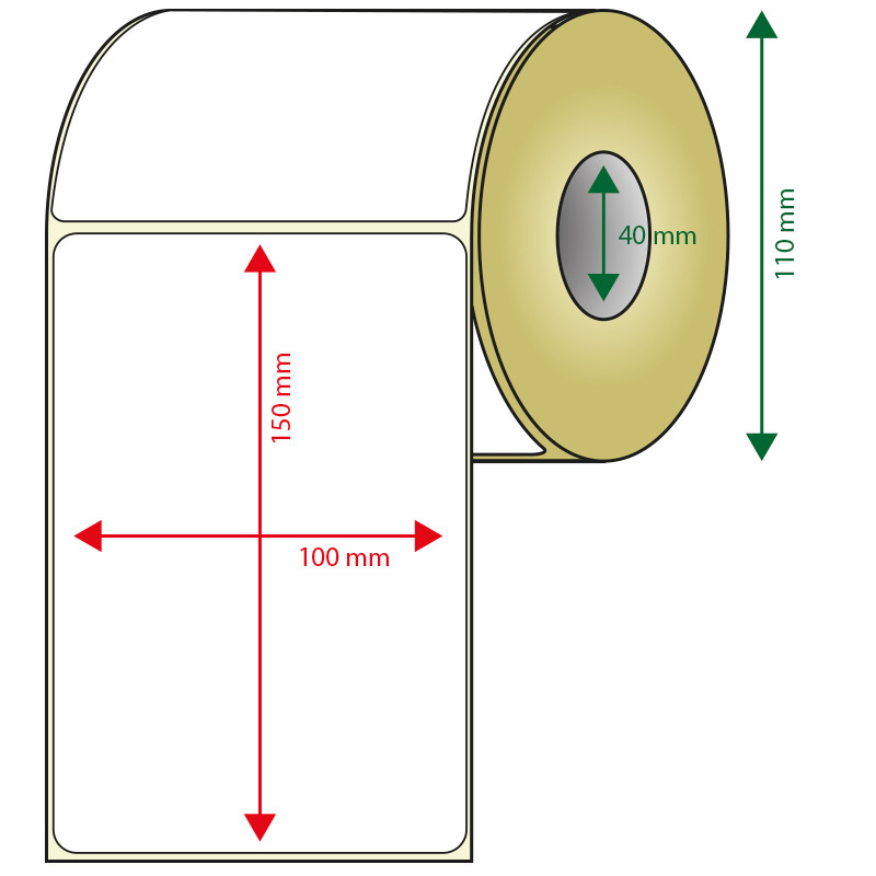 ROLLO ETIQUETAS 100X150(DIAM.110MM)400 ETIQ/ROLLO-PACK 6 