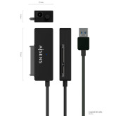 ADAPT.AISENS DISCOS DUROS 2.5"/3.5"USB 3.0 SATA CON ALIMIME 