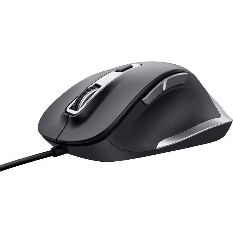 RATON TRUST ERGONOMICO FYDA ECO 5000 DPI NEGRO/PLA