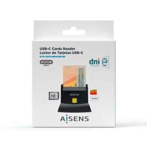 LECTOR DE DNI USB TIPO-C AISENS NEGRO ASCR-SN04CSD-BK