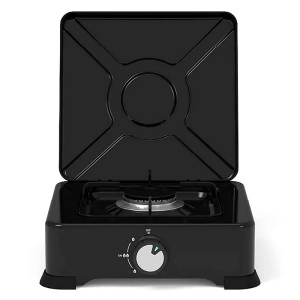 PLACA GAS PORTÁTIL UNIVERSAL BLUE 1 FUEGO COLOR NEGRO